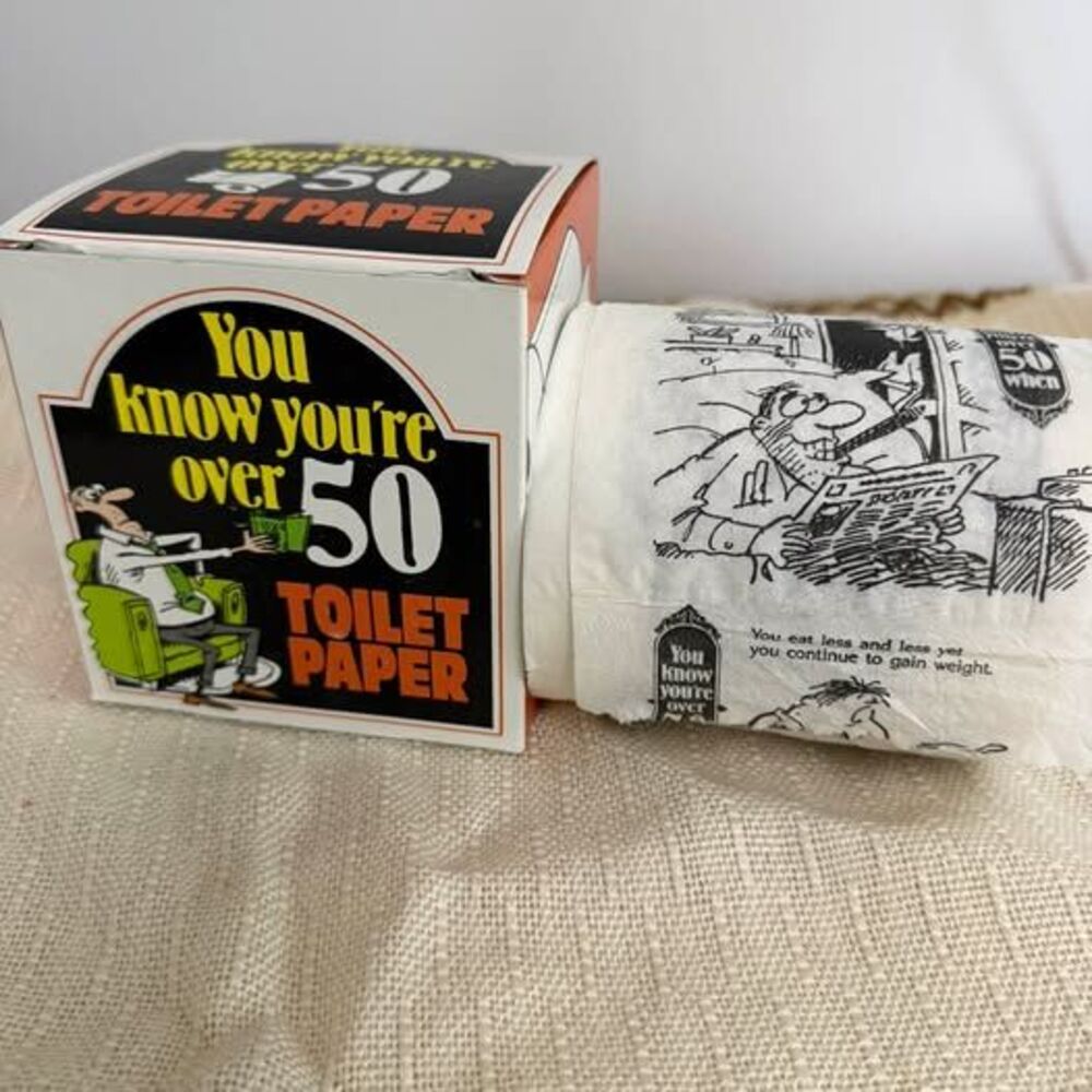 Vintage 1986 Ivory Tower Publishing You Know You're Over 50 Novelty Toilet Paper